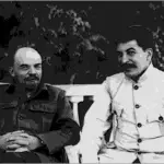 Vladimir Lenin with Joseph Stalin at the Kremlin in 1922