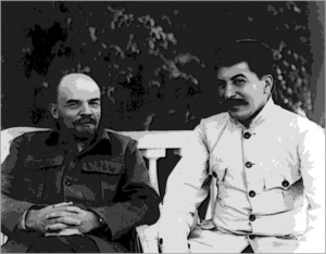 Vladimir Lenin with Joseph Stalin at the Kremlin in 1922