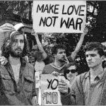 War protesters burning draft cards.